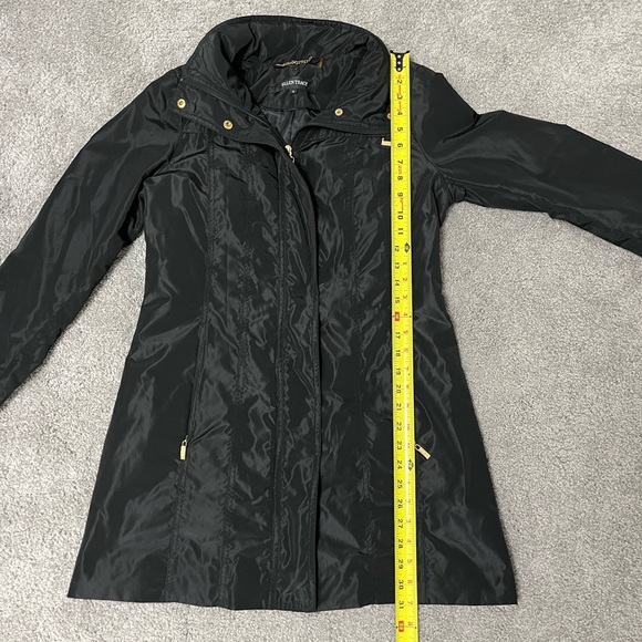 Ellen Tracy packable hooded raincoat - black - size small - awesome coat - Picture 9 of 14